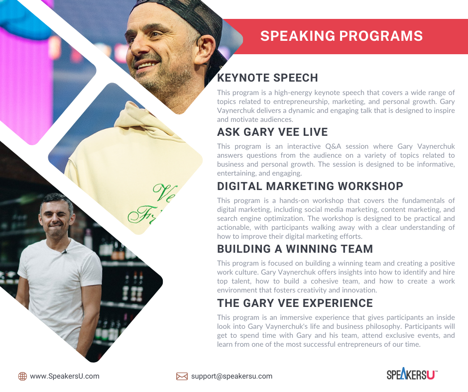 Gary Vaynerchuk Speaking Programs