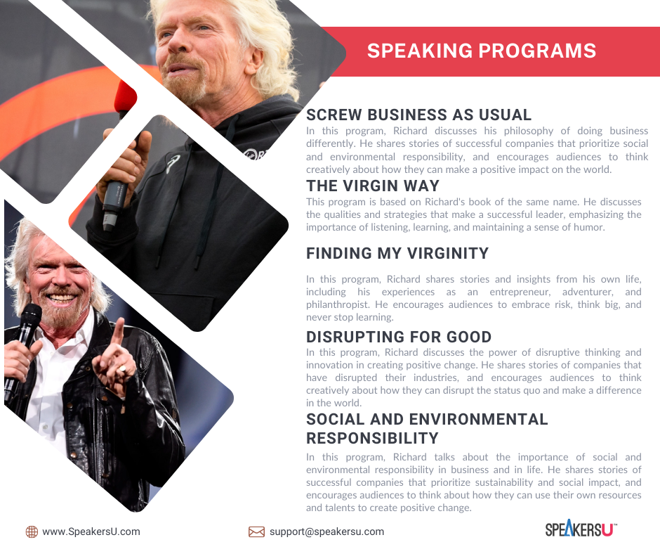 Richard Branson Speaking Programs